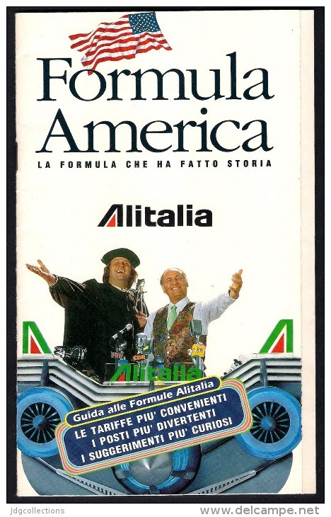 # ALITALIA FORMULA AMERICA - Featuring RENZO ARBORE 1980s 36 Pages Advert Aviation Air Publicitè Pubblicità Werbung - Advertisements