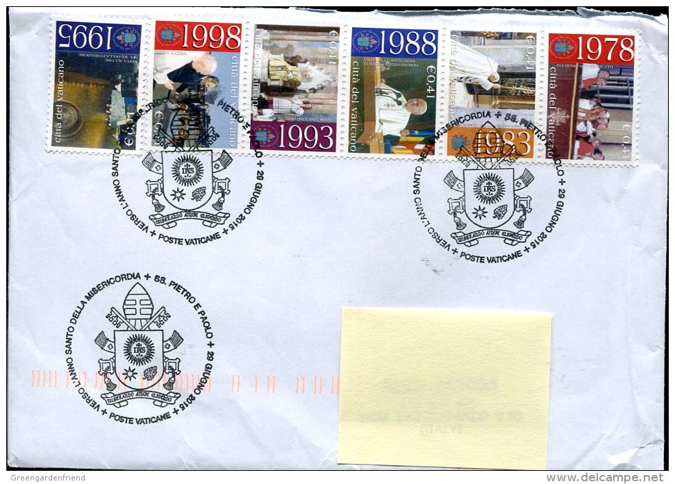 0138 Vaticano, Special Postmark 2015  Holy Year Of The  Mercy - Anno Della Misericordia, IHS - Cristianismo