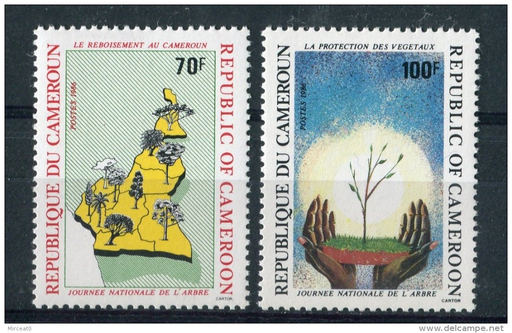 CAMEROUN  1986  MNH  -  " JOURNEE NATIONALE ARBRE / DAY´S TREES "  -  2  VAL. - Kamerun (1960-...)