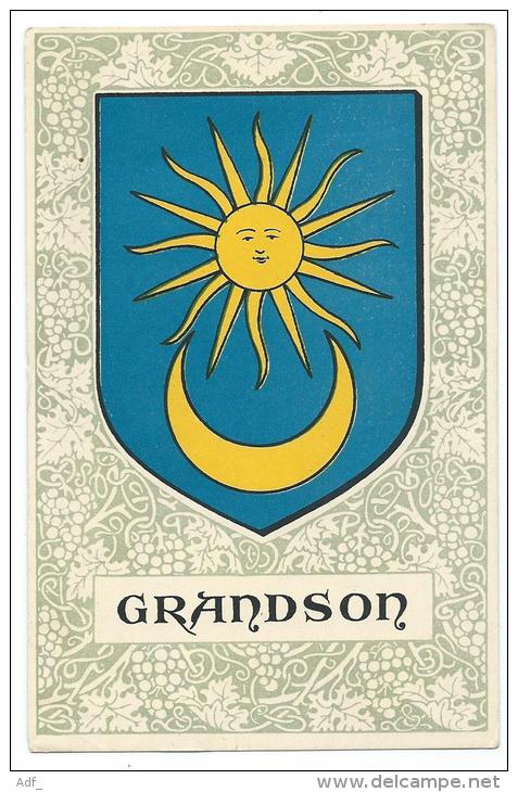 CPA BLASON DE LA VILLE DE GRANDSON, ARMOIRIES, CANTON DE VAUD, SUISSE - Grandson