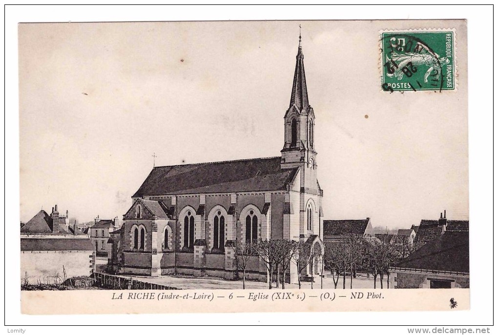 37 La Riche Eglise Carte RARE - La Riche