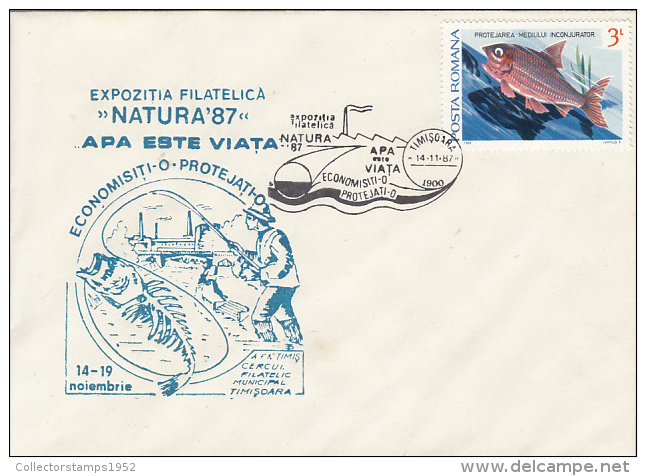 29237- ENVIRONEMENT PROTECTION, WATER, POLLUTION, SPECIAL COVER, 1987, ROMANIA - Environment & Climate Protection