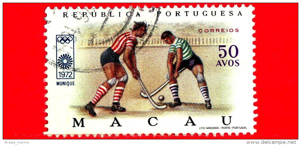 MACAO - Usato - 1972 - Olimpiadi Estive Del 1972, Monaco - Hockey - 50 - Oblitérés
