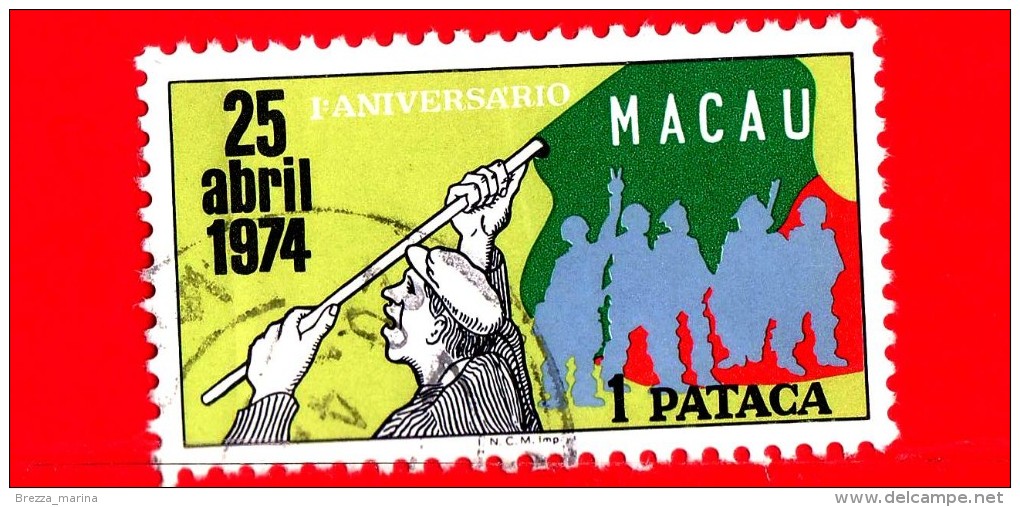 MACAO - Usato - 1975 - 1° Anniversario Del 25 Aprile 1974 - 1 - Oblitérés