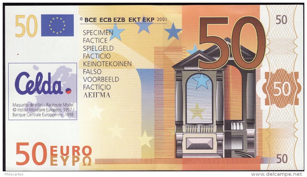 50 Euros  Specimen   1998  Pour La Promotion De L´euro - NEUF - Ficción & Especímenes