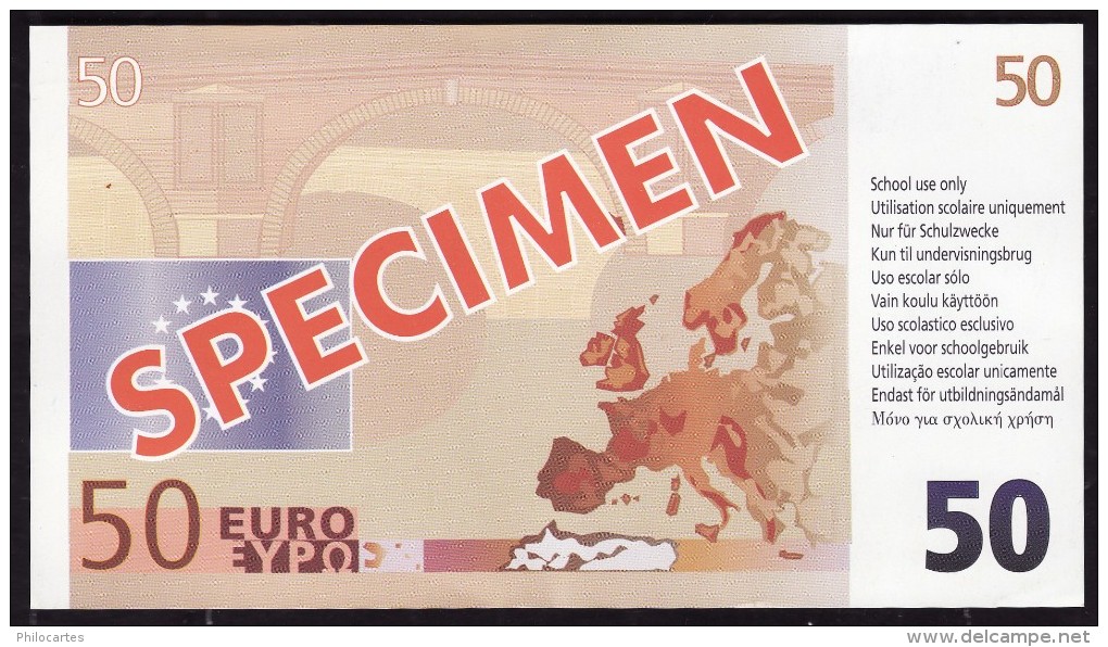 50 Euros  Specimen   1998  Pour La Promotion De L´euro - NEUF - Specimen