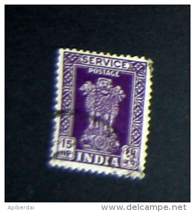 Inde - 1957 Capital Of Asoka Pillar 15np Watermark étoile - Timbres De Service