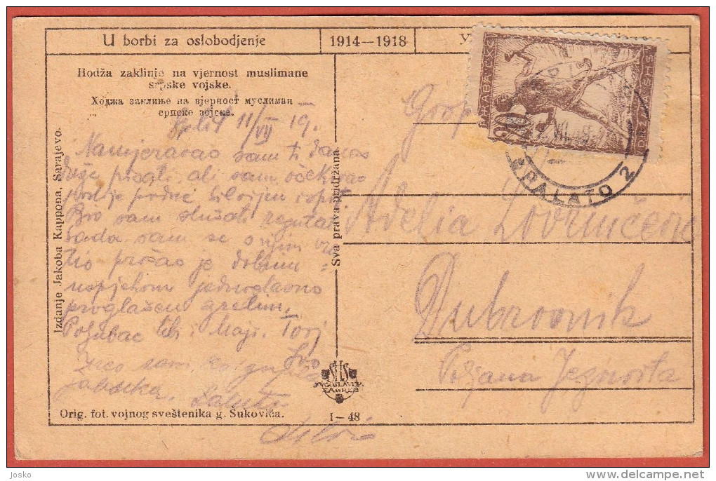 HODZA ZAKLINJE NA VJERNOST MUSLIMANE SRPSKE VOJSKE ( Serbia ) Travelled 1919. * Orig. Fot. Vojnog Sveštenika G. Sukovica - Serbia