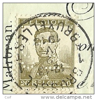 112+118 Op "mandat A L´ordre"  Met Stempel BRUXELLES Met Firmaperforatie (Perfin) "E.S." Van Ernest Soenens - 1909-34