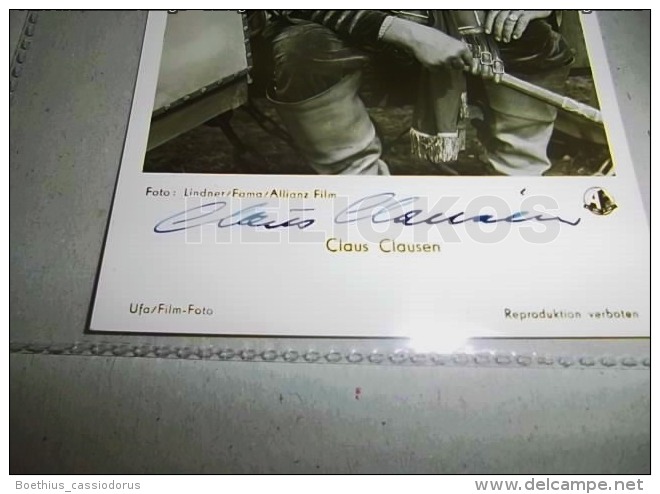 RARE VERITABLE AUTOGRAPHE DE CLAUS CLAUSEN CARTE PHOTO UFA FILM 9 X 14 Cm - Autographes