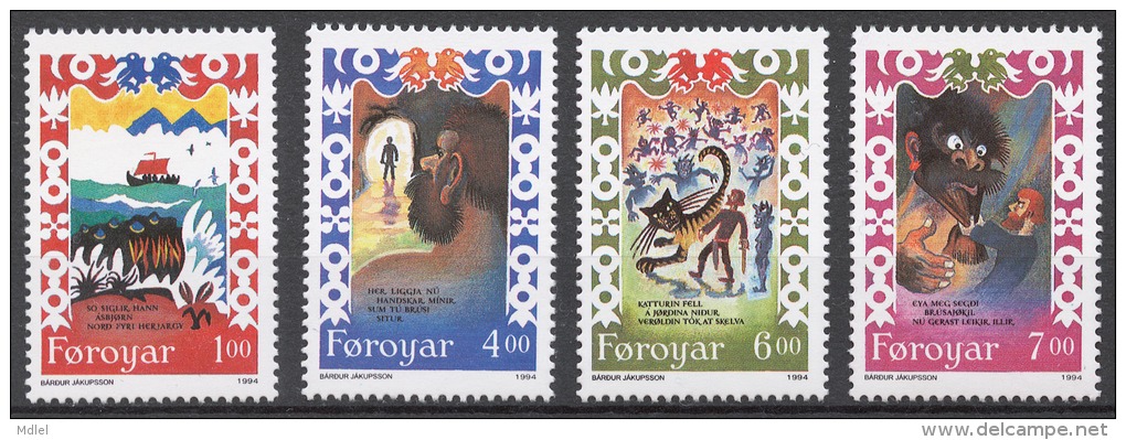 Faroe Islands 1994 Mi# 266-69** BRUSAJOKIL’S LAY, ANCIENT FOLK BALLAD - Faroe Islands