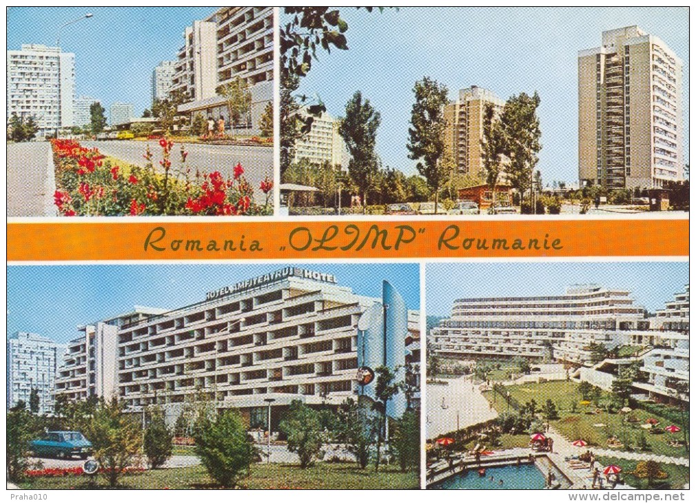 K0635 - Romania (1978) Postal Satinary / Olimp Resort - Hotel Amfiteatru, Hotel Panoramic - Hostelería - Horesca