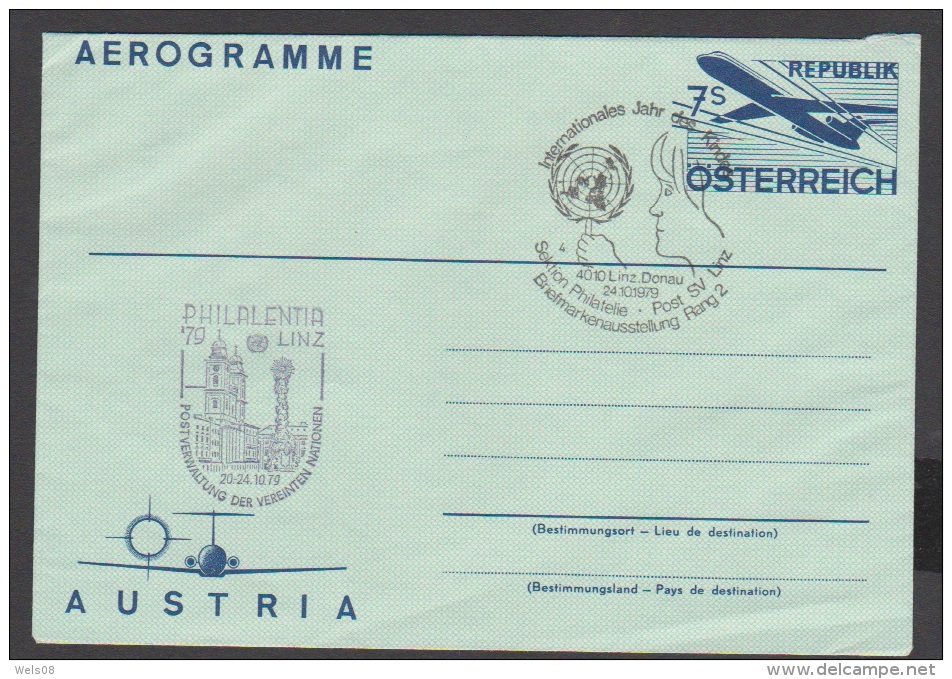 Österreich 1981: Ganzsache AEROGRAMM SST. "Intern.Jahr Des Kindes"(siehe Scan/Foto) - Otros & Sin Clasificación