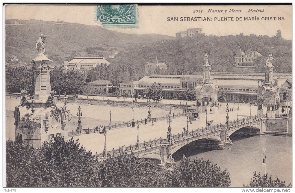 C P A----ESPAGNE---SAN SEBASTIAN---puente De Maria Cristina---voir 2 Scans - Guipúzcoa (San Sebastián)