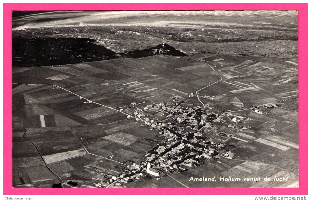 Ameland - Hollum Vanuit De Lucht - Vue Aérienne - Phare - 1954 - K.L.M. - VAN LEER´S - Ameland