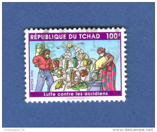 1992 LUTTE CONTRE LES ACRIDIENS OBLITÉRÉ SANS GOMME - Chad (1960-...)