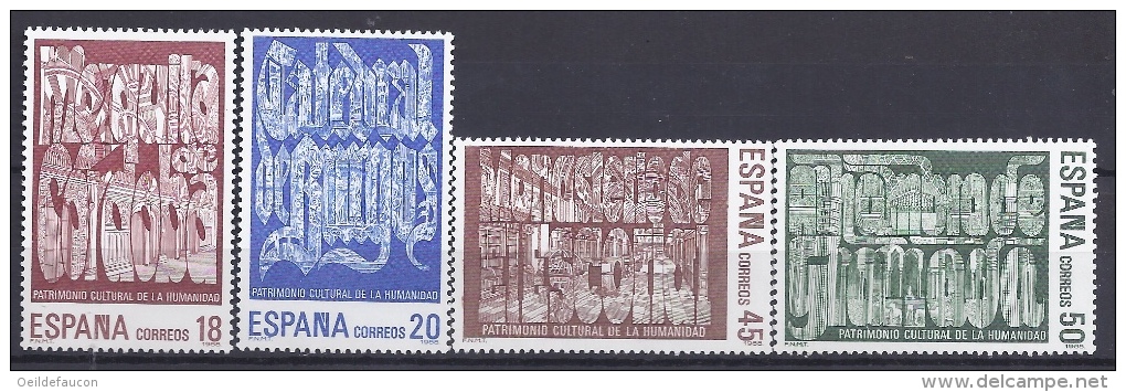 ESPAGNE - Yvert - 2592/95** - Cote 3 € - Patrimoine Culturel Mondial - Mosquée-cathédrale-monastère-alhambra - - Abbayes & Monastères