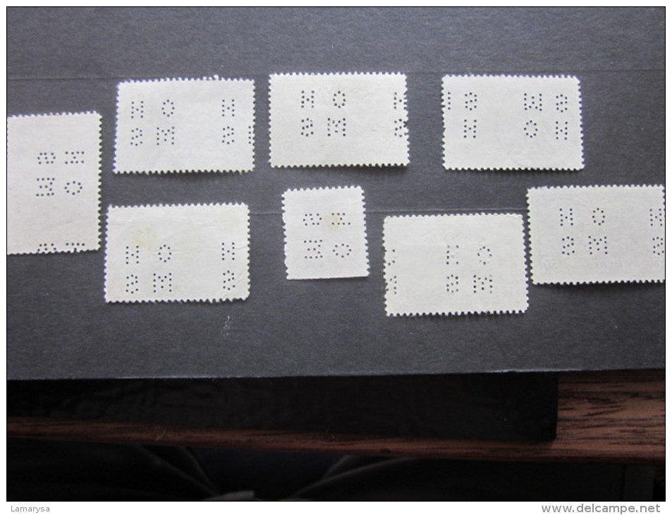 CANADA  -  -  - => PERFOS  =>H O S M  => 8  Stamps -Timbres Perforé Perforés Perfins Perfin Perforation Lochung - Perfins
