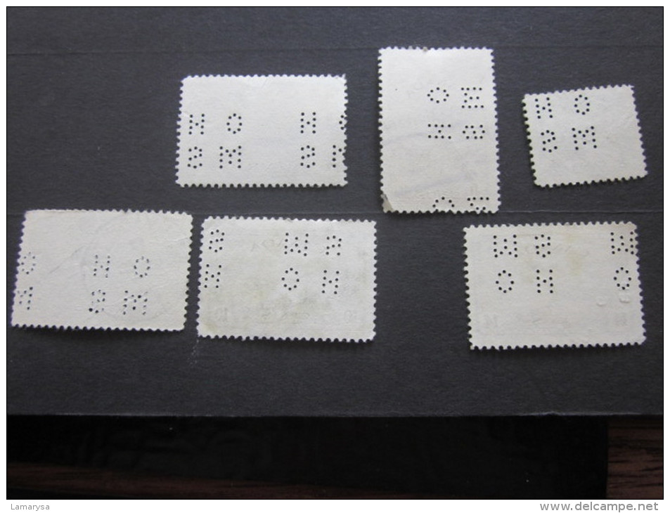 CANADA  -  -  -  PERFOS   H O S M --- 6  Stamps -Timbres Perforé Perforés Perfins Perfin Perforation Lochung - Perforiert/Gezähnt