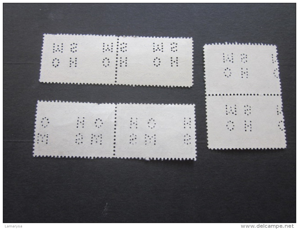 CANADA  -  -  - => PERFOS  3 PAIRES => H O S M => 6  Stamps -Timbres Perforé Perforés Perfins Perfin Perforation Lochung - Perfins