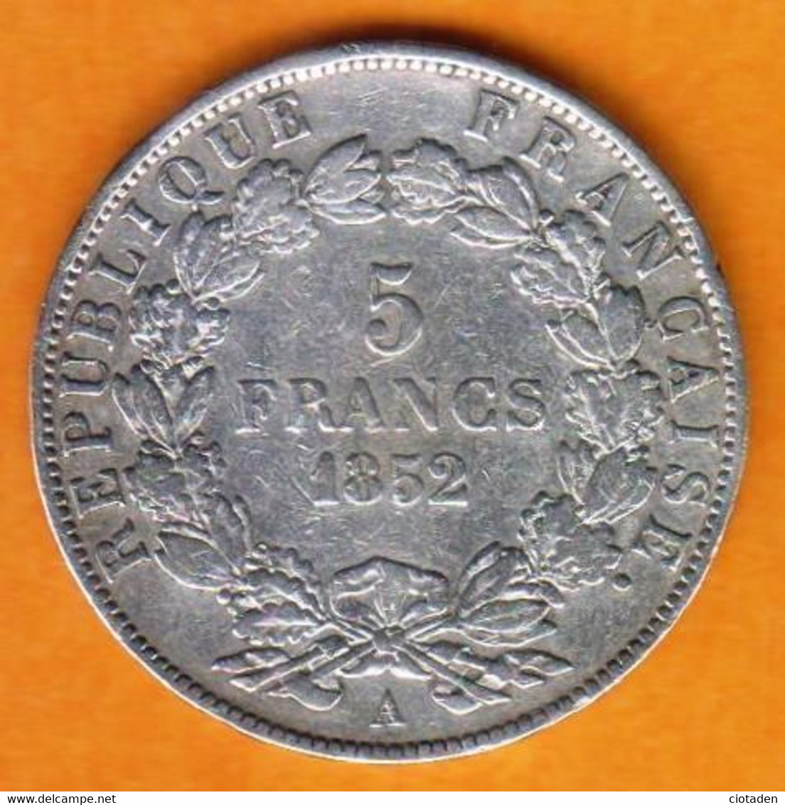 France - 5 Francs - 1852 A - Argent - Louis Napoléon Bonaparte - 5 Francs