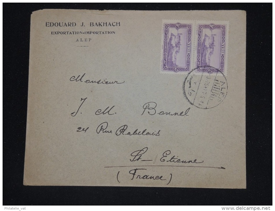 FRANCE - SYRIE - Enveloppe De Alep Pour La France En 1926 - Aff. Plaisant - à Voir - Lot P10624 - Cartas & Documentos