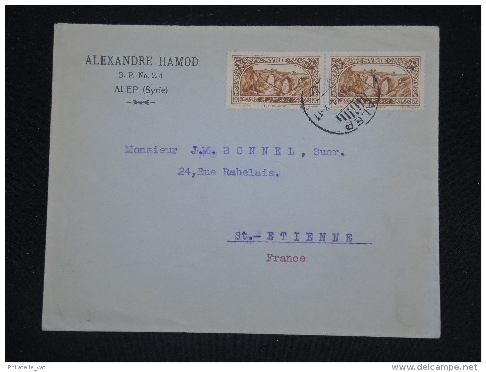 FRANCE - SYRIE - Enveloppe De Alep Pour La France En 1926 - Aff. Plaisant - à Voir - Lot P10627 - Storia Postale