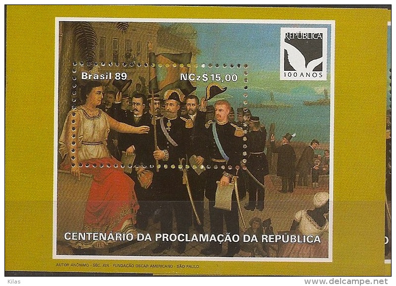 BRAZIL 1989, Republic Anniversary - Blocs-feuillets