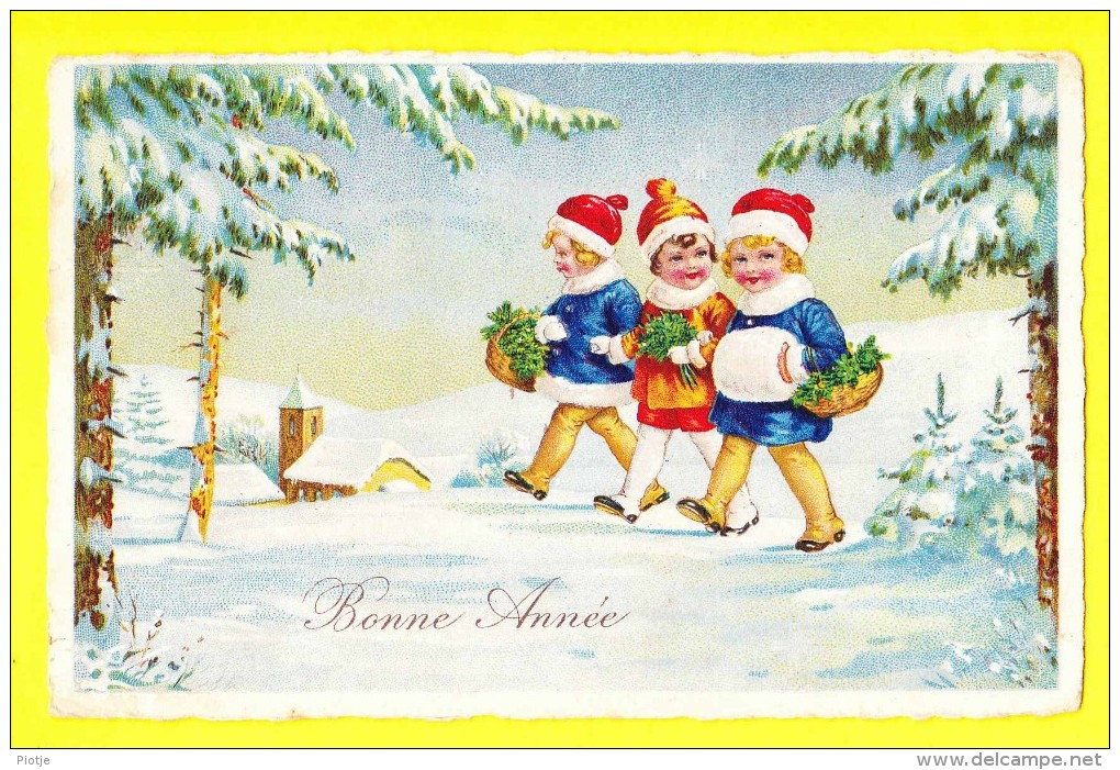 * Fantaisie - Fantasie - Fantasy (New Year - Bonne Année) Enfants, Panier, Noel, Neige, Snow, Sneeuw, Bont, TOP - Nouvel An