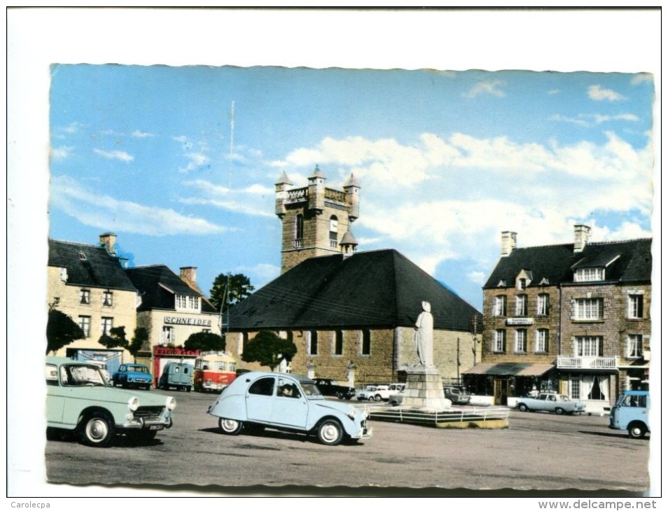 CP - Saint Pierre L Eglise (50) Place De L Abbe St Pierre (citroen 2 CV) - Saint Pierre Eglise