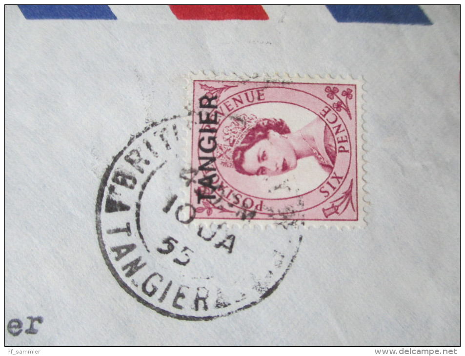 GB Kolonie 1955 Marokko / Tanger Luftpostbeleg. Philip Weinreb Import - Export - Morocco Agencies / Tangier (...-1958)