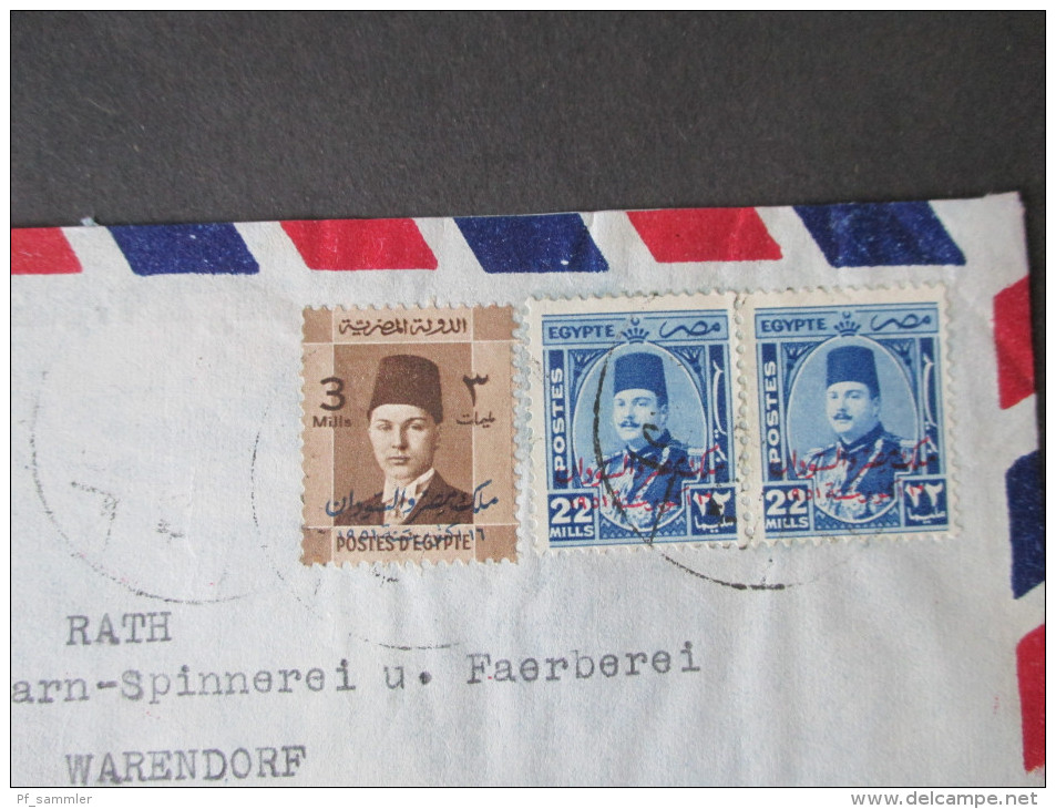 Ägypten Luftpostbrief Nach Sassenberg 4 Stempel. Universal Shipping & Trading Agency - Briefe U. Dokumente