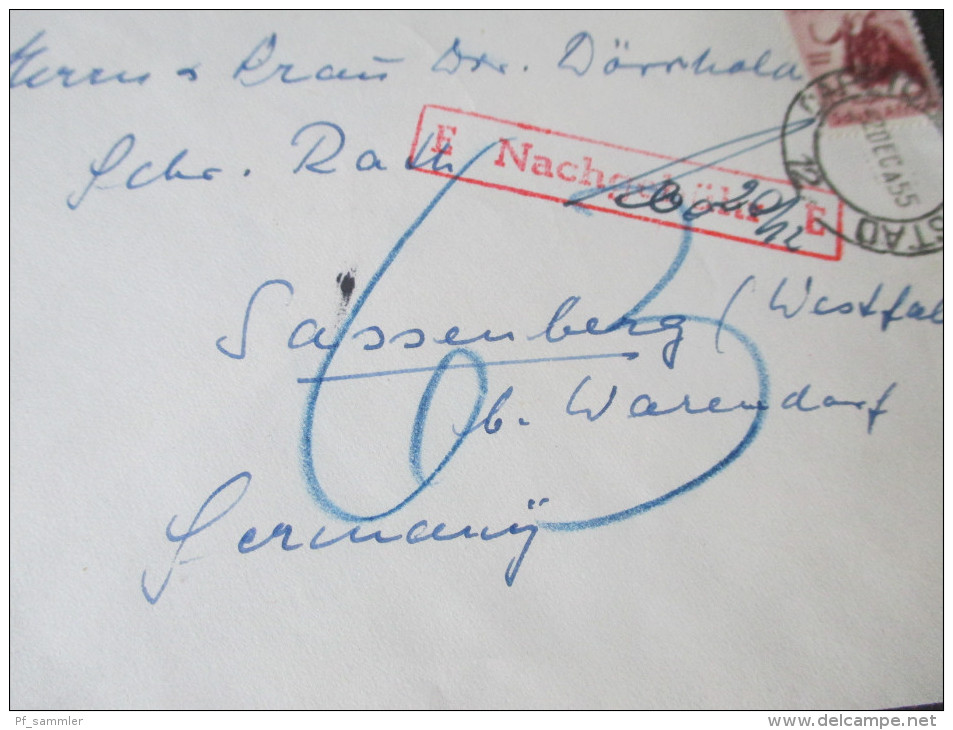 GB Kolonie 1955 Süd Afrika. Nachgebühr Stempel. Erich Von Schach Naosanabis Dist. Gobabis S.W.A. - Briefe U. Dokumente