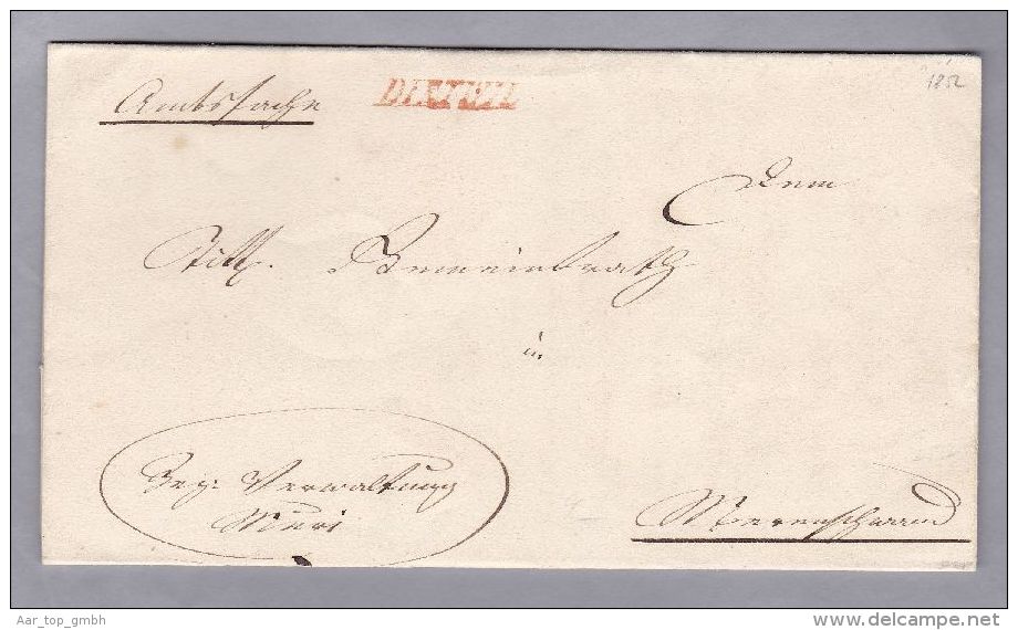 Heimat AG DIETWIL 1852-03-09 Rot Lang-Stempel Brief Nach Herrenschwand - ...-1845 Préphilatélie