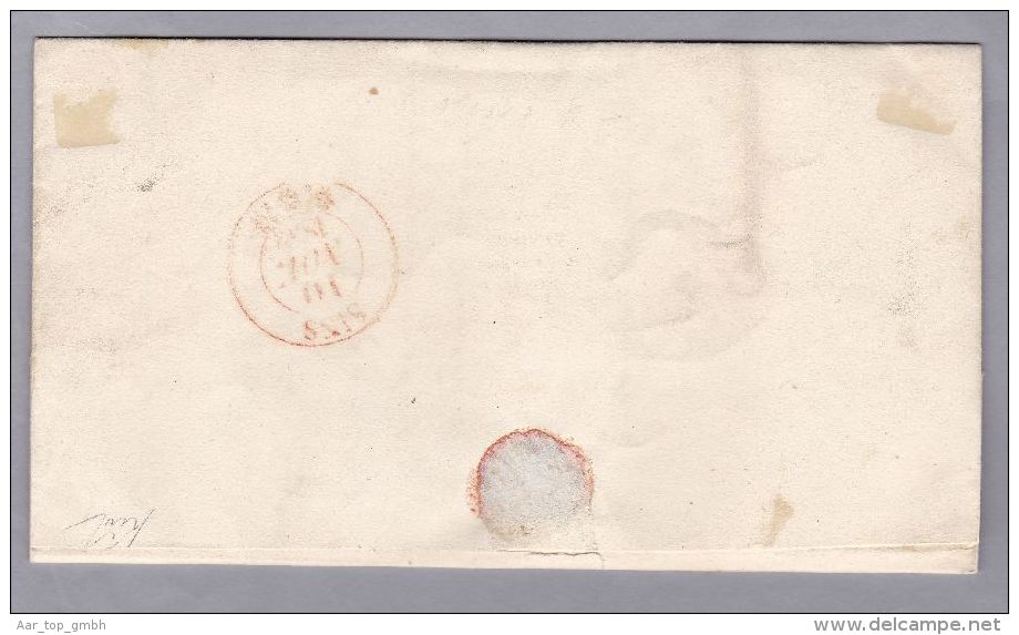 Heimat AG DIETWIL 1852-03-09 Rot Lang-Stempel Brief Nach Herrenschwand - ...-1845 Préphilatélie