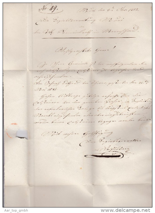 Heimat AG DIETWIL 1852-03-09 Rot Lang-Stempel Brief Nach Herrenschwand - ...-1845 Préphilatélie