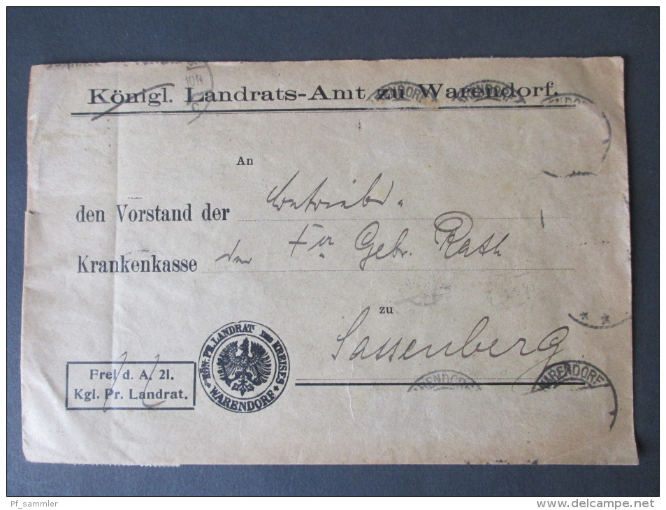 Deutsches Reich Infla Beleg 09.1923. Kön. Preuß. Landrat Im Kreis Warendorf. Marken Abgelöst!! Dienstmarken - Briefe U. Dokumente