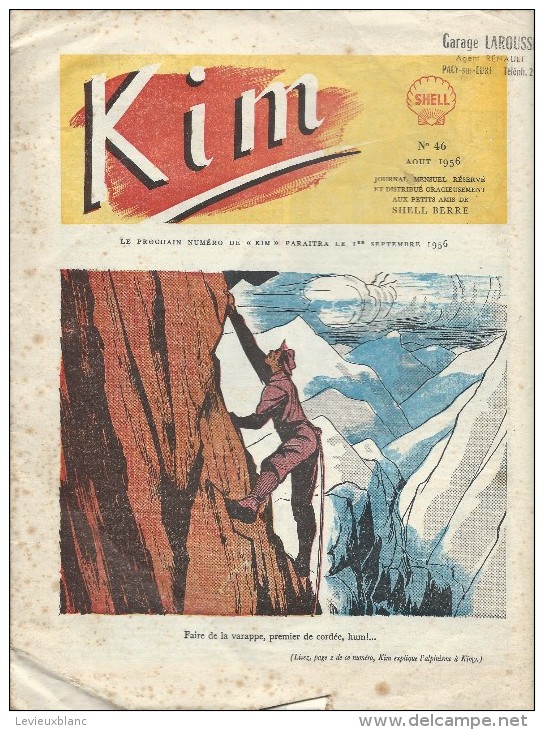 KIM/Journal Mensuel Destiné  Petits Amis De SHELL BERRE/Agent Renault LAROUSSE/Pacy Sur Eure/ N° 46/ Août 1956   BD82 - Andere Magazine