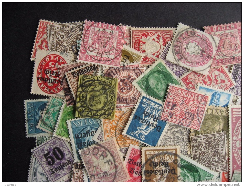 German States (much Bavaria) Mixture (duplicates, Very Mixed Condition) 100 Check Them Out! - Collections