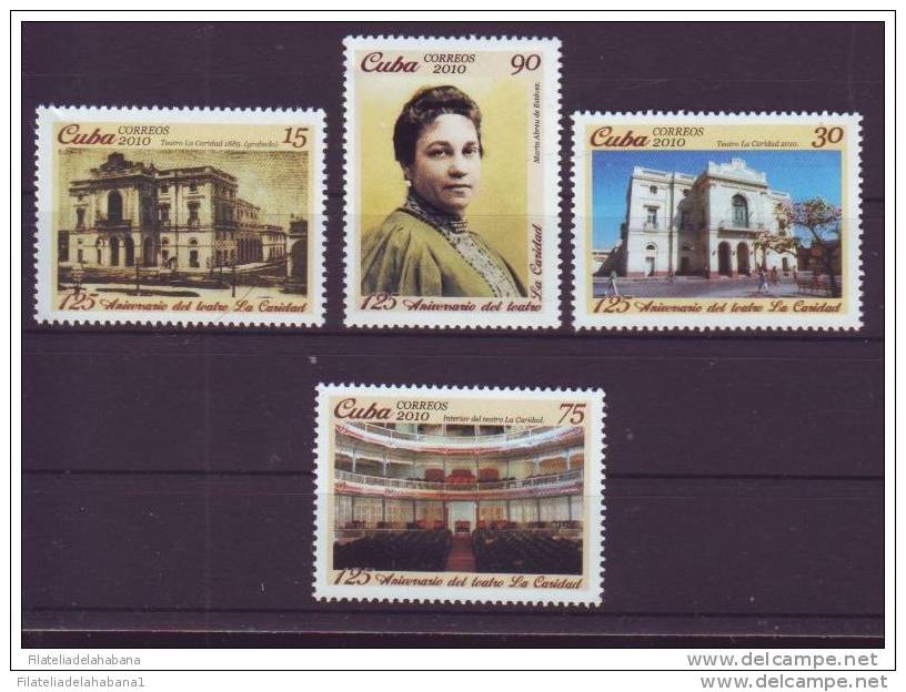 2010.35 CUBA MNH 2010 COMPLETE SET TEATHER LA CARIDAD. TEATRO DE LA CARIDAD. MARTA ABREU. - Unused Stamps