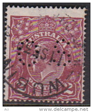 Australia 1926-28 Small Multiple Watermark Perf 14 King George V, Perforated Small OS, 2d Brown Used O92 - Used Stamps