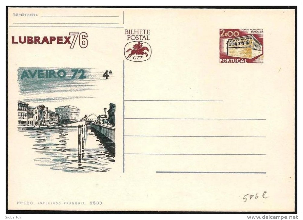 Portogallo/Portugal: Intero, Stationery, Entier, "Lubrapex '76", 4 Scan - Briefmarkenausstellungen