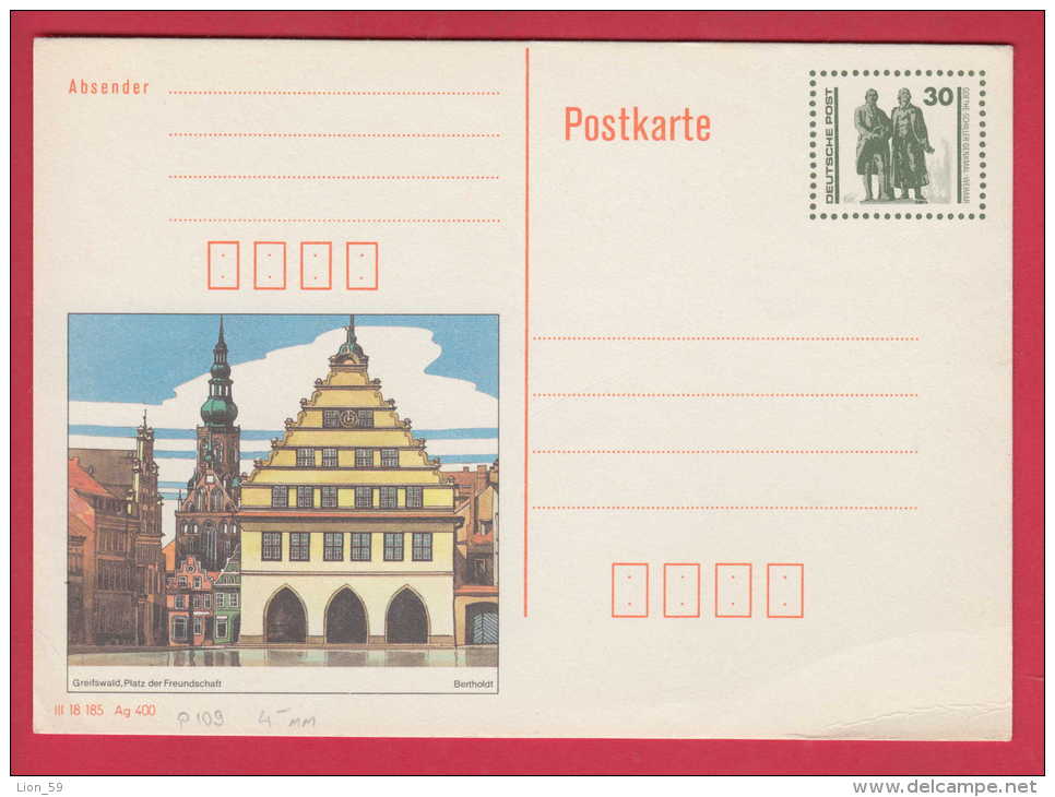 183955 / 1990 - 30 Pf. -  GOETHE SCHILLER DENKMAL , WEIMAR  ,  Germany Deutschland  Stationery Entier Ganzsachen - Cartes Postales - Neuves