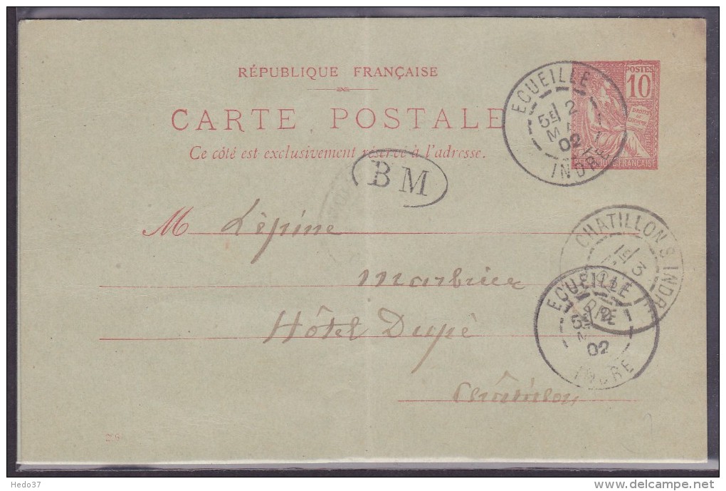 France Type Mouchon - Lettre - 1900-02 Mouchon