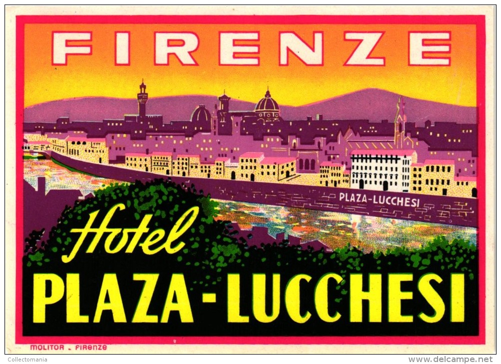 3 Hotel Labels ITALY ITALIE   FIRENZE   FLORENCE   Plaza Lucchesi  Porta Rossa Albergio Delle Nazioni - Hotel Labels