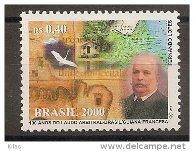 BRAZIL 2000, Centenary Of The Arbitration On The Boundaries Between Brazil And French Guyana - Neufs