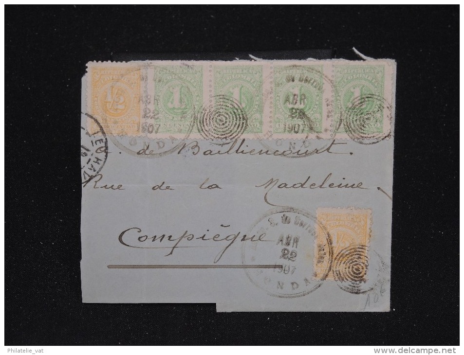 COLOMBIE - Fragment D ´enveloppe De Honda Pour La France En 1907 - Aff. Plaisant - A Voir - Lot P10672 - Colombie