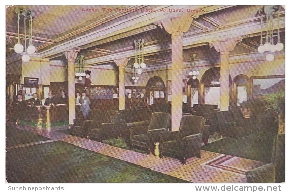 Oregon Portland The Portland Hotel Interior View Of Lobby - Portland