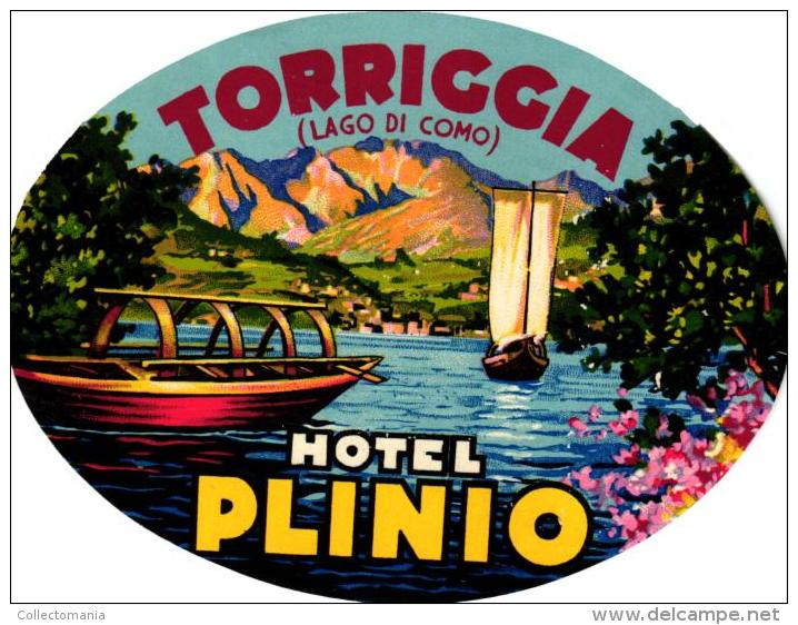5 HOTEL LABELS ITALY ITALIE LAGO DI COMO Lake Como LAC DE COME Bellagio Torriggia Albergio Sociale - Hotel Labels