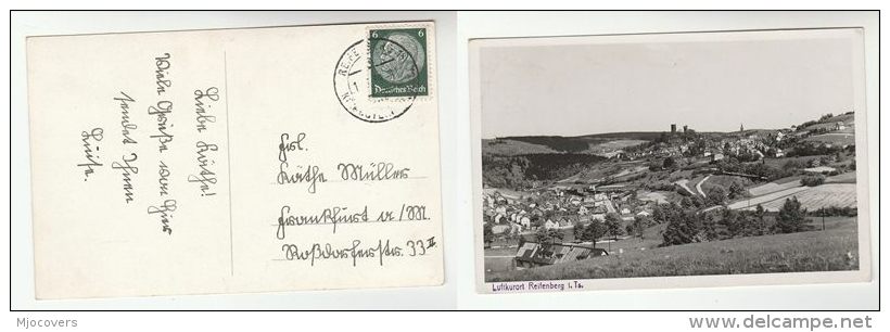 1939 PHOTO Postcard PANORAMIC View Of REIFENBERG GERMANY Stamps COVER - Covers & Documents